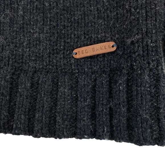 Ted Baker London Sweater Men’s Size 4 L Gray Knit Cotton Long Sleeve Mock Neck - Picture 8 of 12